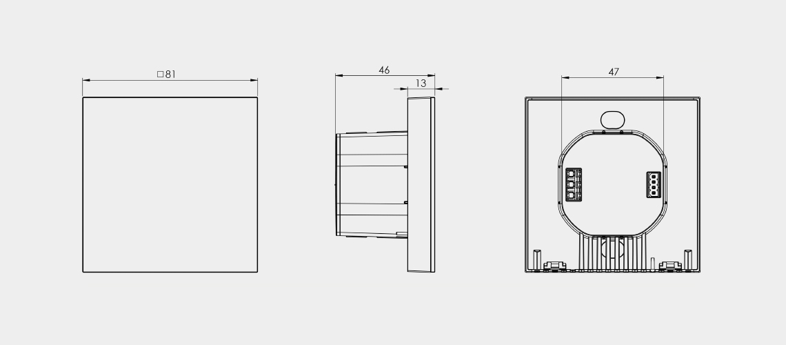 frogblue Control Keypad frogControl1-1 : Product Dimensions